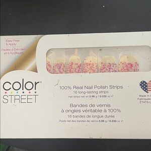 Color Street Pink and White Glitter Nail Strips